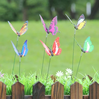10 adet Kelebekler Bahçe Yard Ekici Renkli Açık Dekor Saksı Dekor