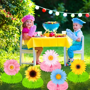 9 adet Kızlar BAHAR Gül Çiçek Tatlı Düğün Parti DIY Masa Petek Topu El Sanatları sevgililer Bebek Duş Parti Süslemeleri