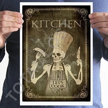 Goth Kafatası Mutfak Ev Dekor Teneke Metal İşareti 20x30cm Poster Metal Boyama Metal İşareti Metal Poster 2021 Sıcak satış