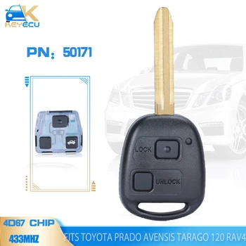 KEYECUP / N:50171 Uzaktan Anahtar 2 Düğme 433MHz 4D67 Çip Toyota Prado Avensis Tarago 120 RAV4 Kluger 2003-2009, ücretsiz programlama