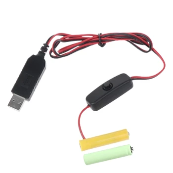 LR03 AAA Pil Eliminator Kablosu 1m USB Güç uzatma kablosu Yerine 2 adet 1.5 V AAA Pil için Elektrikli Oyuncak El Feneri