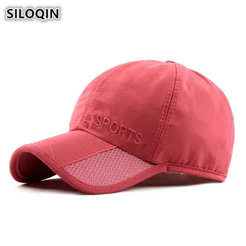 SILOQIN Unisex Basit Nakış Havalandırma file şapka Ayarlanabilir Boyutu Nefes beyzbol şapkası Erkekler Kadınlar Için Snapback Kemik Kapaklar