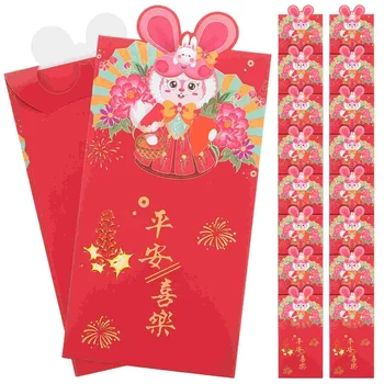 Kırmızı Para Paket Yıl Envelopesnew Zarf Tavşan Şanslı Festivali Cep Paketleri Şans Bunny Çin Bahar Cepler Karikatür Hediye