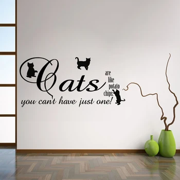 Sticker Tasarım Kedi Lady Lover Duvar Sanatı Çıkartması Pet Kelime Mevcut Hediye Kedi Yatak Odası Posterler Ev Dekor Duvar Kağıdı seramik karo