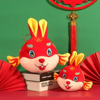 Çin Tavşan Balık Peluş Çin Ay Yeni Yıl Süslemeleri Eğlenceli Tavşan Figürleri Bahar Festivali Parti İyilik Ev Dekorasyonu