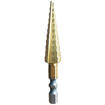 1 ADET 3-13mm adım Matkap Ucu Spiral Flüt Titanyum Mısır Matkap Delik Kesici Kesim Aracı HSS Güç Matkaplar DZ102