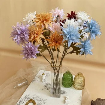 1 adet Deniz Anemon Papatya Yapay ipek çiçek Bitkiler Düğün Parti için Çiçek Sıra Açar Dekor Dıy Çiçek Düzenleme Malzemesi