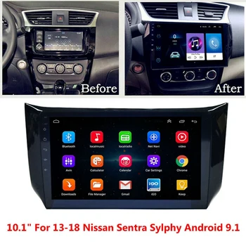 10.1 İnç Android 9.1 Araba Navigasyon Stereo Multimedya Oynatıcı GPS Radyo Nissan Sentra 2013-2017 İçin (1GB + 16GB )