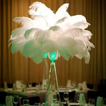 10 adet / grup Beyaz Devekuşu Tüyü 50-55cm Doğal Devekuşu tüyü Dıy düğün elbisesi Noel Partisi Süslemeleri Tüyleri