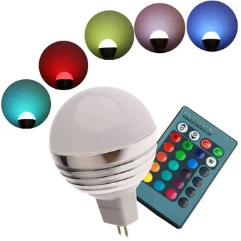 10 adet/grup,Ücretsiz kargo, Dim MR16 Uzaktan İle 3 W RGB LED Lamba (Pil Kontrolü) DC12V Değiştirilebilir Renk