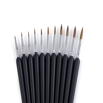 10 Adet / takım Ince El Boyalı Ince Kanca Hattı Kalem Sanat Malzemeleri Çizim Sanat Kalem Boya Fırçası Naylon Fırça Akrilik Boyama Kalem