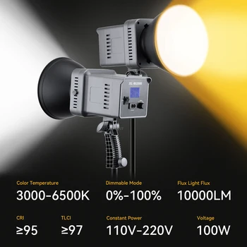 100W LED Video Işığı 10000LM 3000K-6500K Günışığı Sürekli Fotoğraf Aydınlatma Youtube Canlı Portre Açık Çekim