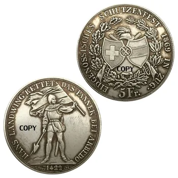 1869 Alman Koleksiyon Gümüş Kaplama Pirinç Paraları Hediyelik Eşya ve Hediyeler hatıra parası Antika Çoğaltma Kopya Para