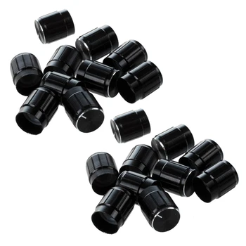 20 Adet Siyah Metal 6mm Tırtıllı Mil Ekle Dia. Potansiyometre Kontrol Düğmeleri