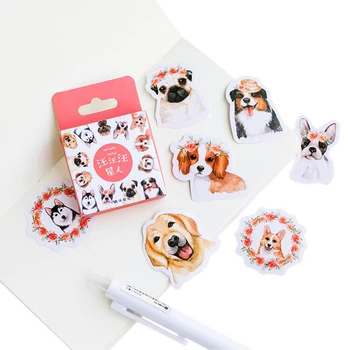 20 kutu / paket Sevimli Köpekler yıldız mini kağıt Günlüğü Kağıt Etiket Çıkartmaları El Sanatları DIY Süt Dekorasyon Scrapbooking Sticker Toptan