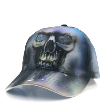 2018 Yeni Yüksek Kalite Unisex %100 % Pamuk Açık beyzbol şapkası 3D Kafatası Snapback Moda spor şapkaları Erkekler & Kadınlar Için Kap