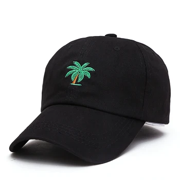 2021 Yeni Yüksek Kaliteli Palmiye Ağaçları Nakış Kavisli Baba şapka Snapback Şapka Gezisi beyzbol şapkası Hindistan Cevizi Ağaçları Şapka Kemik hip hop şapka