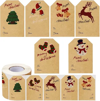 250 adet Merry Christmas Çıkartmalar noel hediyesi Adı Etiketleri Çıkartmalar Noel Baba Noel Etiketi Zarf sızdırmaz ambalaj Dekor