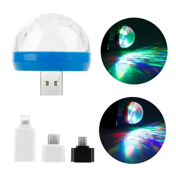 3 W USB Mini taşınabilir sahne lambası renkli disko ışıkları aile birleşimi sihirli küre ışık parti kulübü yılbaşı hediyeleri projektör