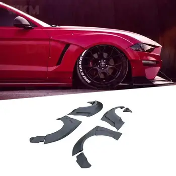 4 adet/takım Çamurluklar Ford Mustang 2018-2020 için Fiber Cam Araba çamurluk genişletici Tekerlek Kaş Koruyucu Araba Vücut