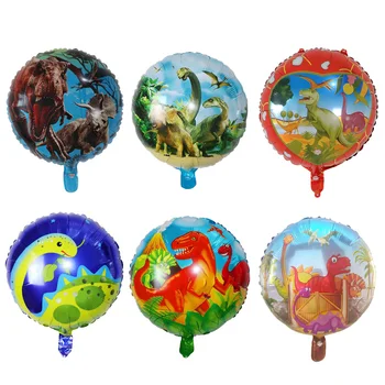 50 adet 18 inç Dinozor Folyo Balonlar Yuvarlak Helyum Balon Çocuk Doğum Günü Partisi Malzemeleri Oyuncaklar hediyeler Dekorasyon Jurassic Globos