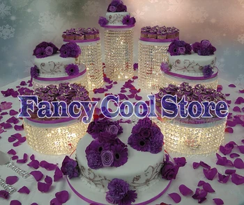 7 adet / grup Düğün Kristal Kek Standları cupcake standı Akrilik Parti kek tutucular düğün Pastası Standı Ziyafet Kek vitrin rafı