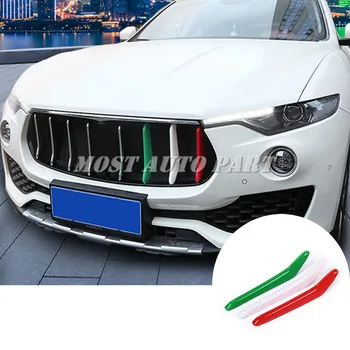 ABS Ön İzgara Grille Ekle ayar kapağı 3 adet Maserati Levante 2016-2021 İçin Araba aksesuarları iç Araba dekorasyon