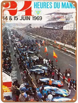 Agedsign 1969 24 Saat Le Mans Metal Tabelalar nostaljik arabalar Poster Man Cave Pub Retro Duvar Dekor