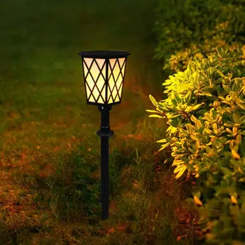 Alev Lambası Güneş Lambası LED çim lambası Açık Su Geçirmez Modern Avlu Duvar Lambası Bahçe Peyzaj Lambası Masa Lambası