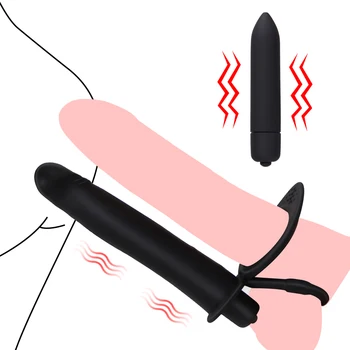 Anal Plug Vibratör Giyilebilir Yapay Penis Horoz Halka Seks Oyuncakları Erkekler için Penis Üzerinde Kayış Juguetes Sexuales g-spot Seks Oyuncakları Kadınlar için Eşcinsel 18