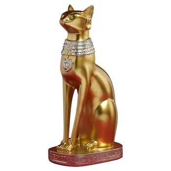 Antik Mısır kedi altın moda aksesuarları oturma odası fuaye masa reçine el sanatları aksesuarları