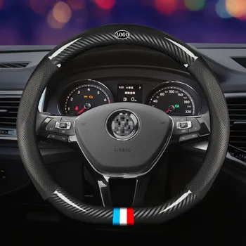 Araba Karbon Fiber direksiyon kılıfı 38cm Volkswagen VW Tüm Modeller Polo Golf Jetta Oto İç Aksesuarları Araba styling