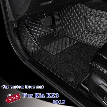 Araba Paspaslar Kia KX3 EV 2019 Halı Suni Deri Su Geçirmez Özel Ayak Pedleri Araba tasarım İç Aksesuarları Parçaları
