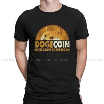 Astronot Kafa Yeni Tişörtleri Shibu Inu Altın Sikke Köpek Erkekler Grafik Kumaş Streetwear T Shirt Yuvarlak Boyun 