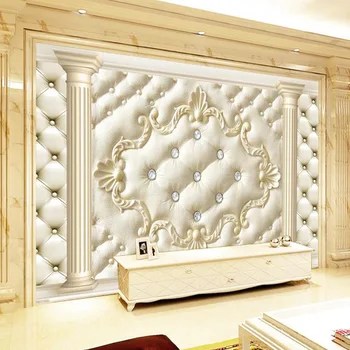Avrupa Tarzı Roma Sütun Yumuşak Paketi 3D Stereoskopik Özel Duvar Kağıdı Oturma Odası Kanepe dokunmamış TV Zemin Duvar Kağıdı