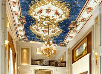 Avrupa tarzı Özel 3d tavan duvar kağıdı Desen duvar kağıdı duvarlar için 3 d oturma odası tavan duvar kağıtları ev dekor