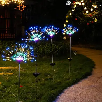 Açık 150 LED güneş enerjili havai fişek ışıkları su geçirmez peri Garland dize çim sokak lambası ev bahçe tatil dekorasyon