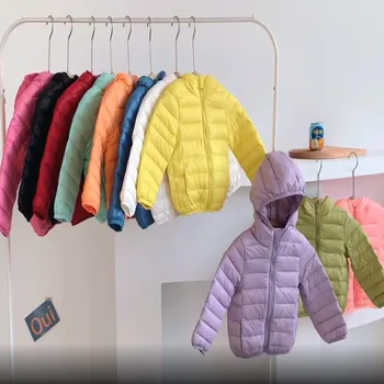 Bebek Kız Erkek Parka ışık çocuk ceketi Hood Ördek uzun kaban Kış Çocuk Ceket Toddler Giyim