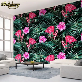 beibehang Tropikal Flamingolar fotoğraf duvar kağıdı TV zemin papel de parede 3d büyük duvar resmi duvar kağıdı duvarlar için 3 d boyama