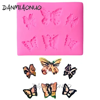DANMIAONUO A0148040 Kelebek Silikon Mallen Kalıpları El Sanatları Reçine Silikon Taart Dekoratif Fondan Kalıpları Dantel Desen