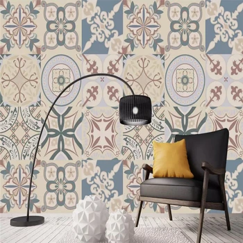 Dekoratif duvar kağıdı Modern Basit Klasik Tarzı Kiremit Desen Kolaj Duvar Ekran Arka Plan Duvar