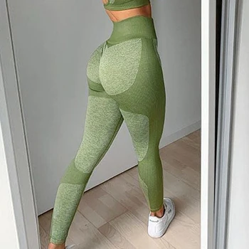 Dikişsiz Yoga Pantolon Spor spor salonu pantolonu kadın Yüksek Bel Yoga Pantolon Kalça Sıkı Şeftali Kalça Yüksek Bel Tayt