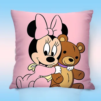 Disney Pillowsham Yumuşak Karikatür Mickey Minnie Mouse Erkek Kız Yastık Kılıfı minder örtüsü 40x40 cm Yatak Kanepe