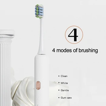 Elektrikli Diş Fırçası Yetişkin Zamanlı Fırça 4 Modları USB şarj aleti Şarj Edilebilir Diş Fırçası