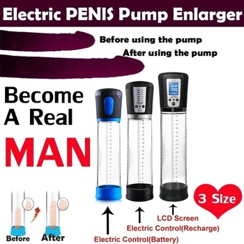 Elektrikli Pompa Büyütme Vakum Pompası Şarj Edilebilir Erkek Geliştirme artırmak için Boyutu Gücü Seks Oyuncakları Erkekler İçin