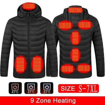 Elektrikli ısıtma ceketleri yelek USB elektrikli ısıtmalı kapşonlu pamuklu ceket açık kamp yürüyüş avcılık termal sıcak ceket kış