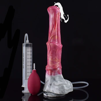 FAAK Büyük At Yapay Penis Oyuncak Fonksiyonu şırınga Seks çiftler için oyuncak Anal Popo Fiş Ejaculating Dildos Erotik Strapon Orgazm