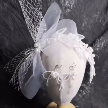 Fransız elegance yaratıcı hollow çiçekler büyük ınci gelin headdress kadın saç bandı düğün saç aksesuarları tatil parti