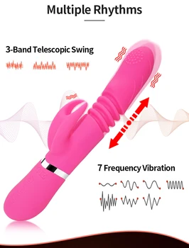 G Spot vibratör 7 Hız USB Şarj Edilebilir Titreşimli yapay penis Kadınlar için 3 Streç Kadın Klitoris Stimülasyon Masajı Yetişkin Seks Oyuncak