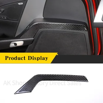 Gerçek Karbon Fiber Trim Sol Kapı Kol Dayama Paneli Dekoratif Sticker Chevrolet Corvette İçin C7 2014-2019 Araba İç Aksesuarları